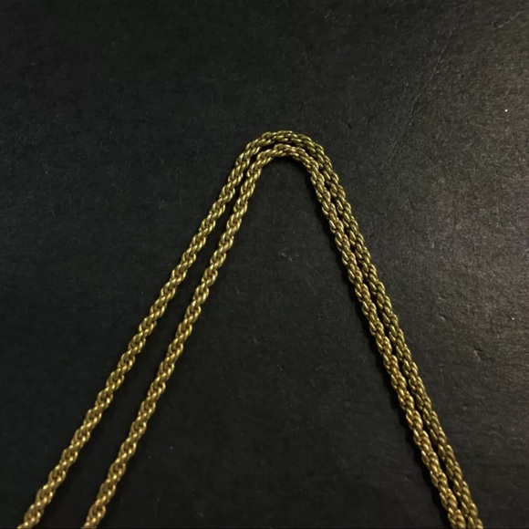 AUTH Christian Dior CD Logo Tone Pendant Necklace Gold - Picture 3 of 7